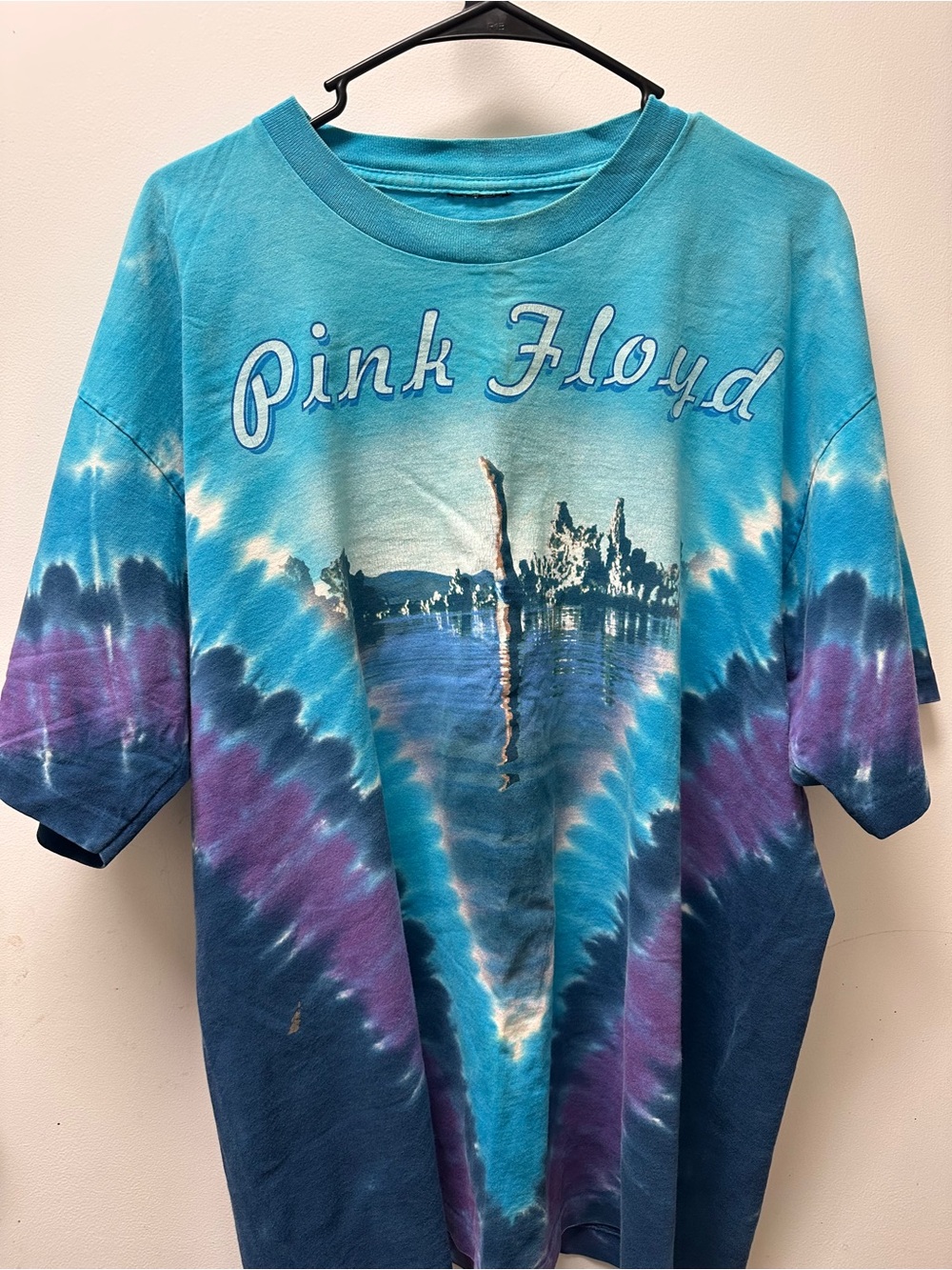 Pink Floyd Blue & Purple Tie-Dye Graphic Tee vintage liquid blue